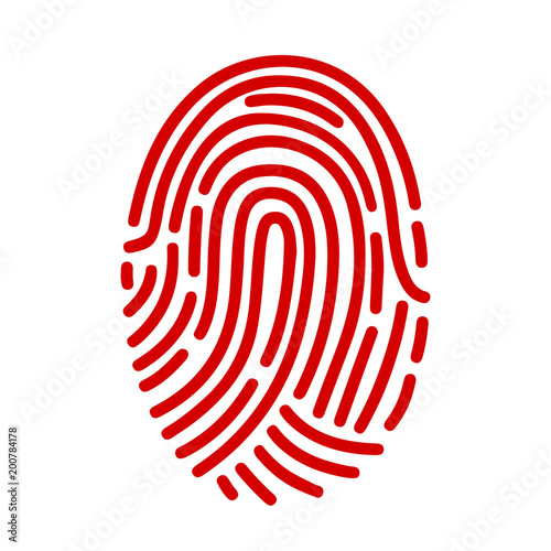 Fingerprint ID line art icon for apps with security unlock – stock vector