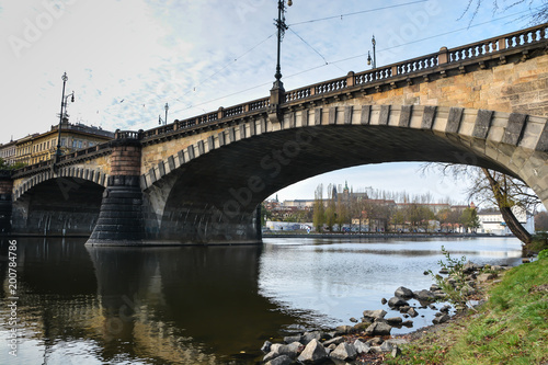 The bridge of Legia through Vltava in Prague. © sergunt