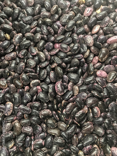 Black bean on background top view photo