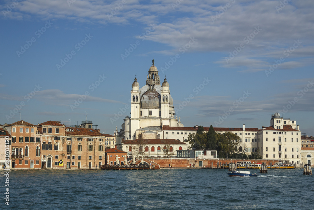 Saint Mary of Health church at Punta della Dogana in Venice, Ita