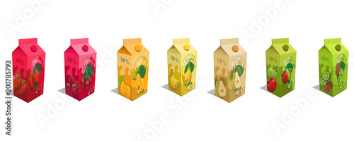 Set of different juice product. Fresh Juice logo. Healthy drink. Juice is a nutritious liquid. Ecologically pure natural juice.