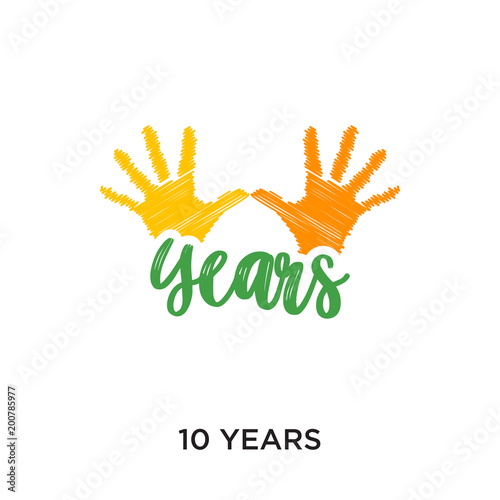 10 years logo isolated on white background for your web, mobile and app design