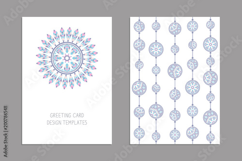 Templates for greeting and business cards, brochures, covers. Oriental pattern. Mandala. Wedding invitation, save the date, RSVP. Arabic, Islamic, moroccan, asian, indian, african motifs. 