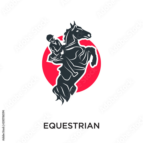 equestrian logo isolated on white background for your web, mobile and app design