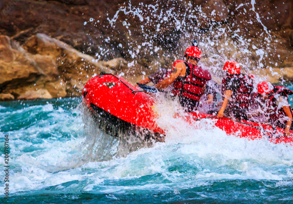 Fototapeta premium river rafting in rishikesh in river ganges