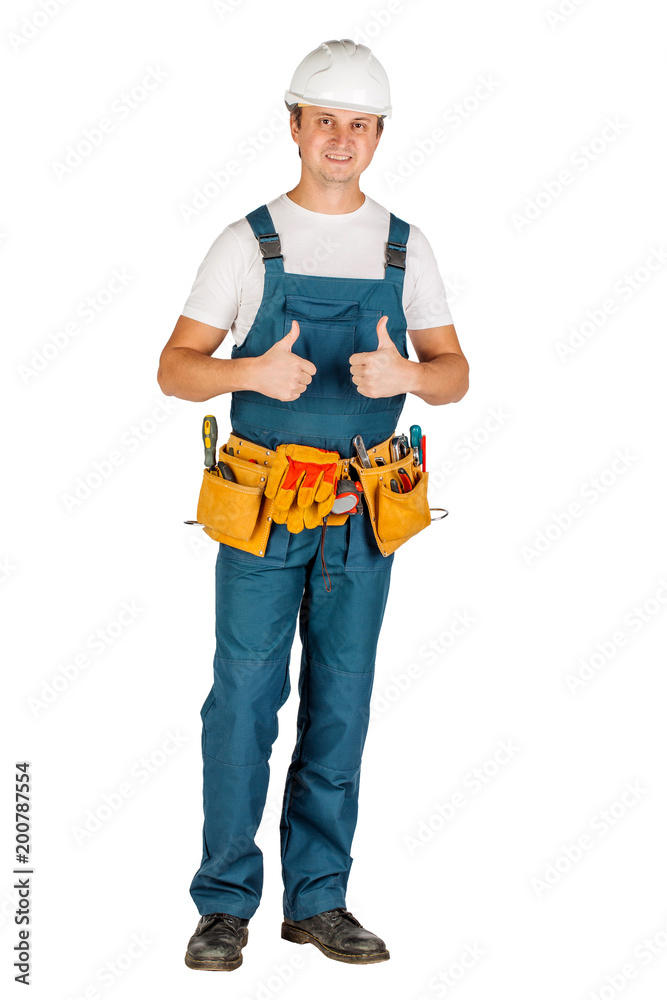 male builder or manual worker in helmet over white wall background. repair, construction, building, people and maintenance concept male builder or manual worker in helmet over white wall background. repair, construction, building, people and maintenance concept