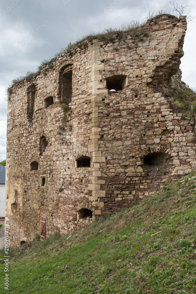 Old ruined Jazlowiec Yazlovets castle, Ternopil region, Ukraine