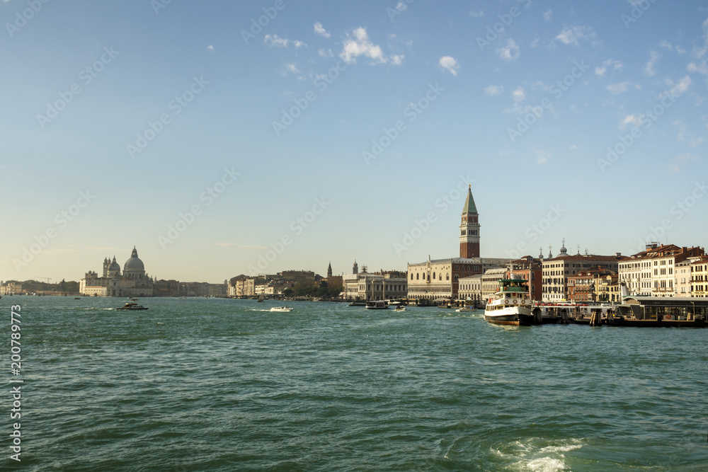 Seaside view on St Mark's Campanile (Bell Tower) in Venice, Italy, 2016