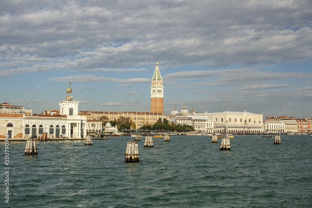 Seaside view on St Mark's Campanile (Bell Tower) in Venice, Italy, 2016