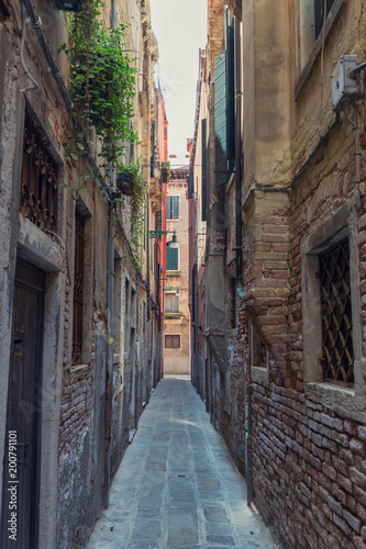 traditional narrow buildings of Venice