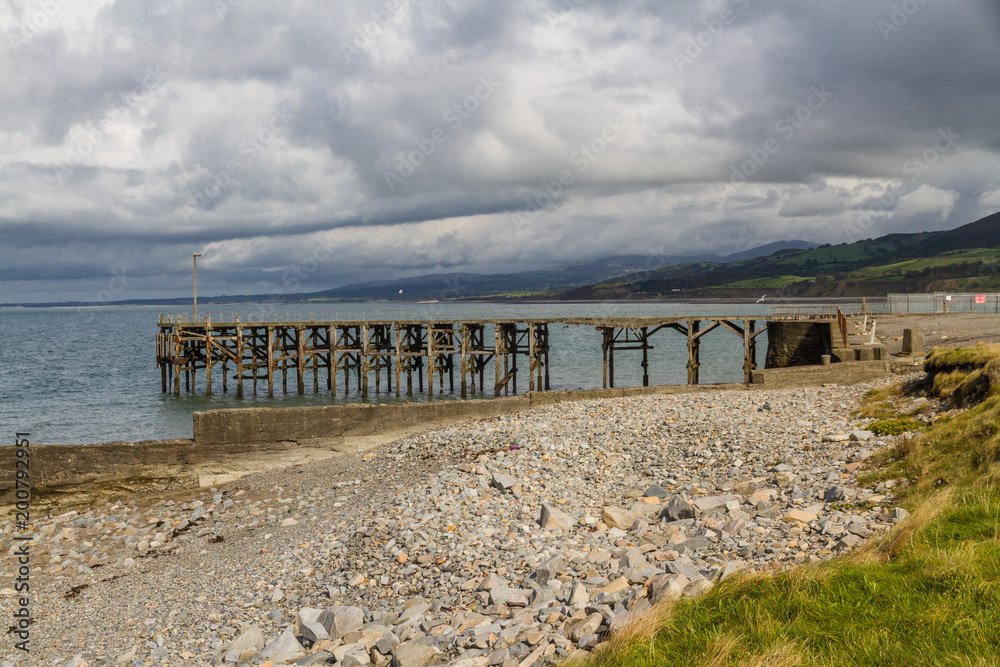 Derelict pier at Trefor, North Wales.