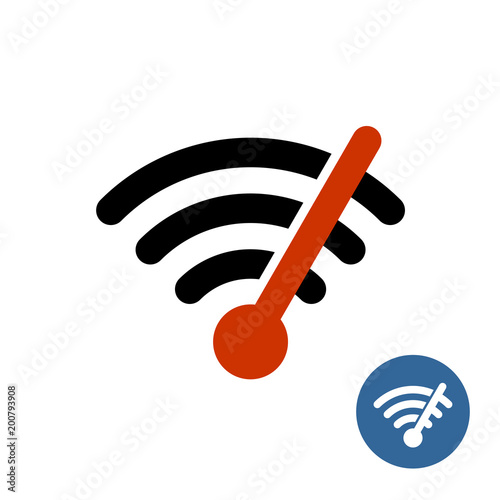 Wi-fi icon with speedometer arrow. High speed icon