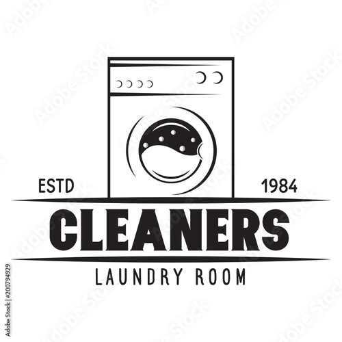 Vector laundry logo emblem, design element. logotype template and badge.