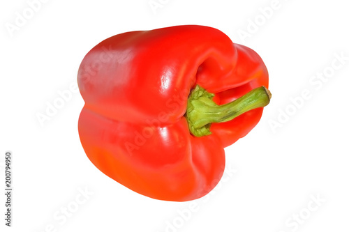 Sweet red pepper isolated on white background