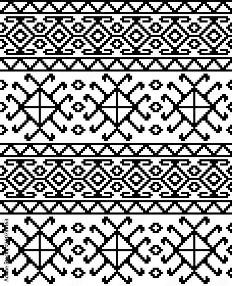 Seamless ethnic Georgian black and white pattern for background, textile. Seamless ethnic Georgian black and white pattern for background, textile.