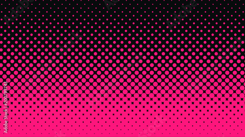 Halftone gradient pattern vertical vector illustration. Pink dark dotted, black halftone texture. Pop Art black pink halftone, comics Background. Background of Art. AI10