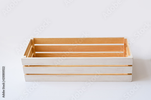 empty wood box on a white background
