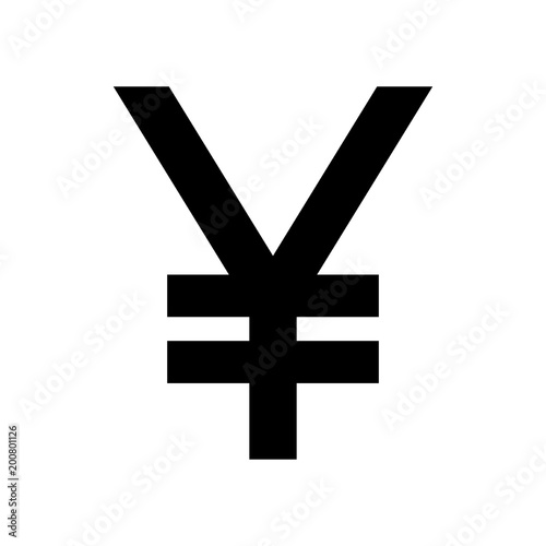 Japanese yen currency symbol. Black silhouette Japan yen sign
