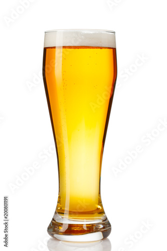 glass of beer isolated on white background.