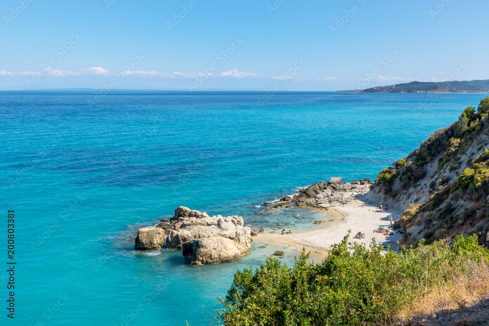 View of beautiful Xigia beach. Natural sulfur spa on Zakynthos island. Greece.