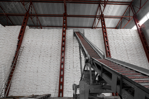 Sacks of sugar in the production
Sugar Beet Processing Plant
the process of sugar packaging in the production
the technological process of sugar beet processing
