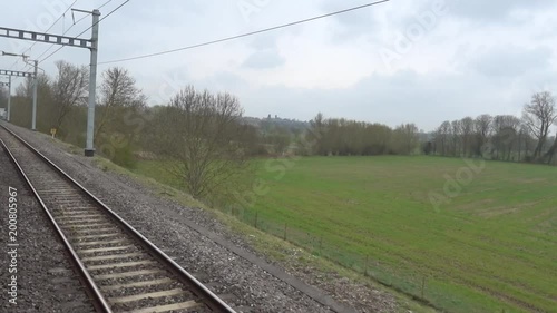 Slow moving train on the UK's Great Western Mainline