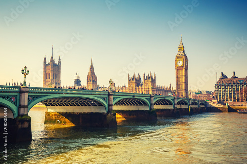 Fototapeta Big Ben i Westminster widziane z Tamizy, Londyn