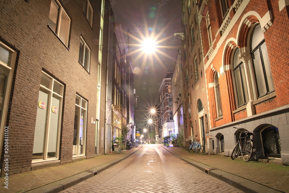 Night City Amsterdam Street Quiet