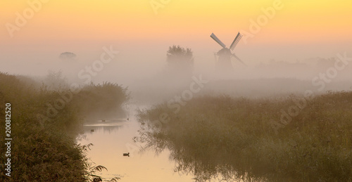 Windmill in wetland