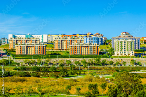 View of the parque atlantico de las llamas in Santander, Spain photo