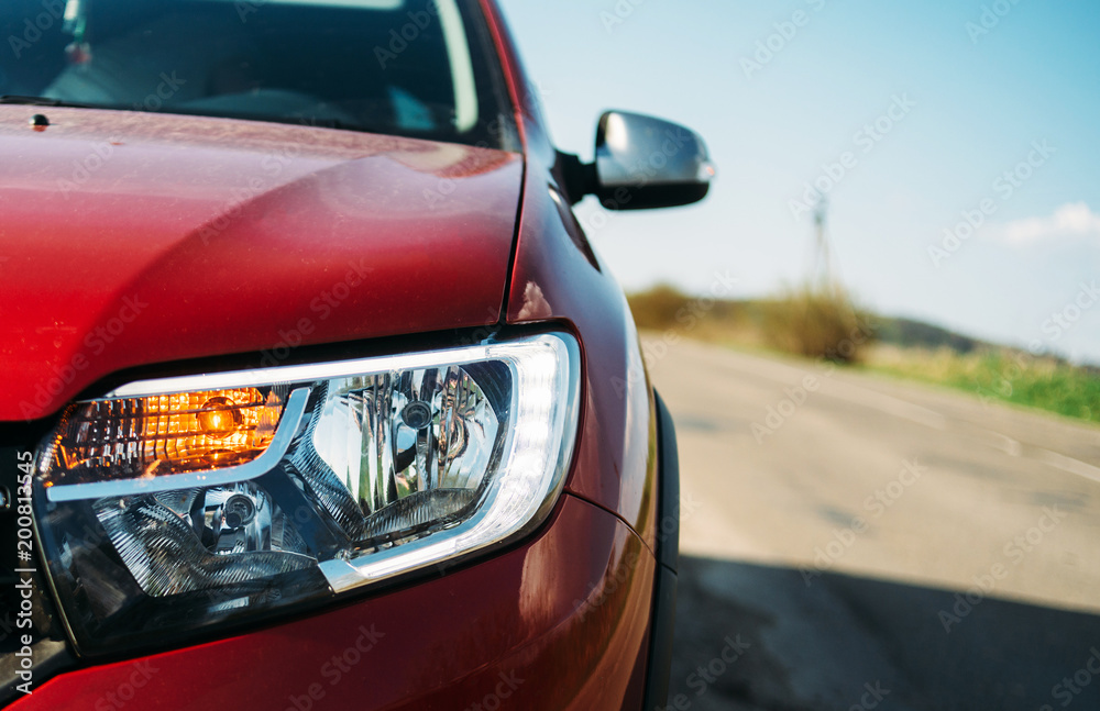 headlight car staying on the road travelling headlight car staying on the road travelling