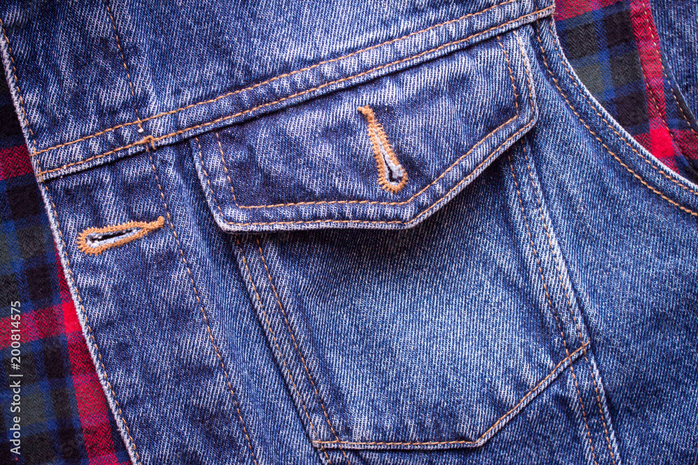 Blue jeans with pocket for creating texture Blue jeans with pocket for creating texture