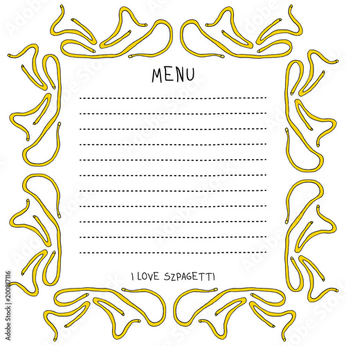 Spaghetti menu