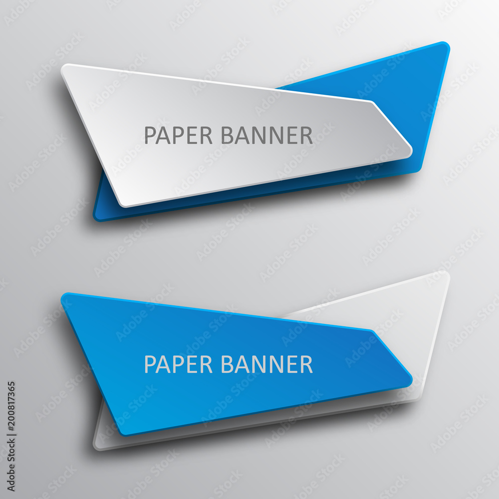 Paper art origami infographic banners. Vector illustration. Paper art origami infographic banners. Vector illustration.