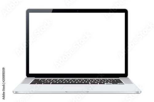 Laptop isolated on white background. Vectror illustration. To present your application and web design.