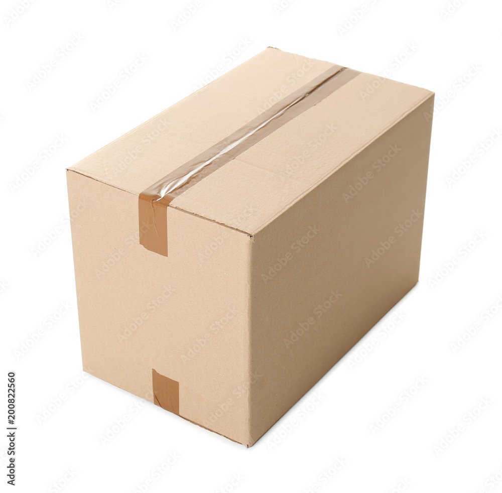 Cardboard box on white background Cardboard box on white background