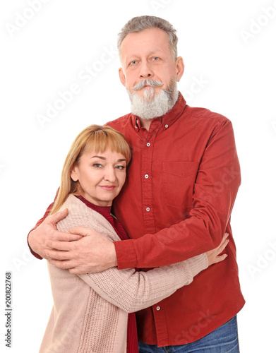Happy senior couple on whit...