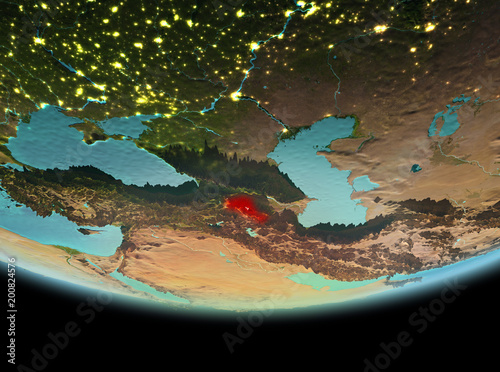 Armenia at night on Earth