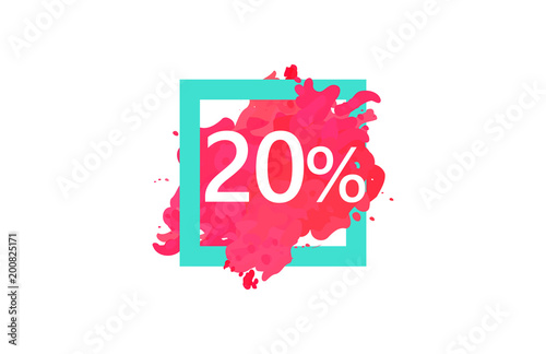 20 Percent Discount Number Water Color Frame
