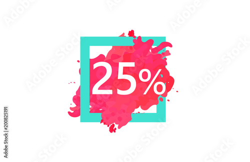 25 Percent Discount Number Water Color Frame
