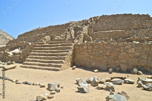 Caral, UNESCO world heritage site and the most ancient city in the Americas. Located in Supe valley, 200km north of Lima, Peru photo