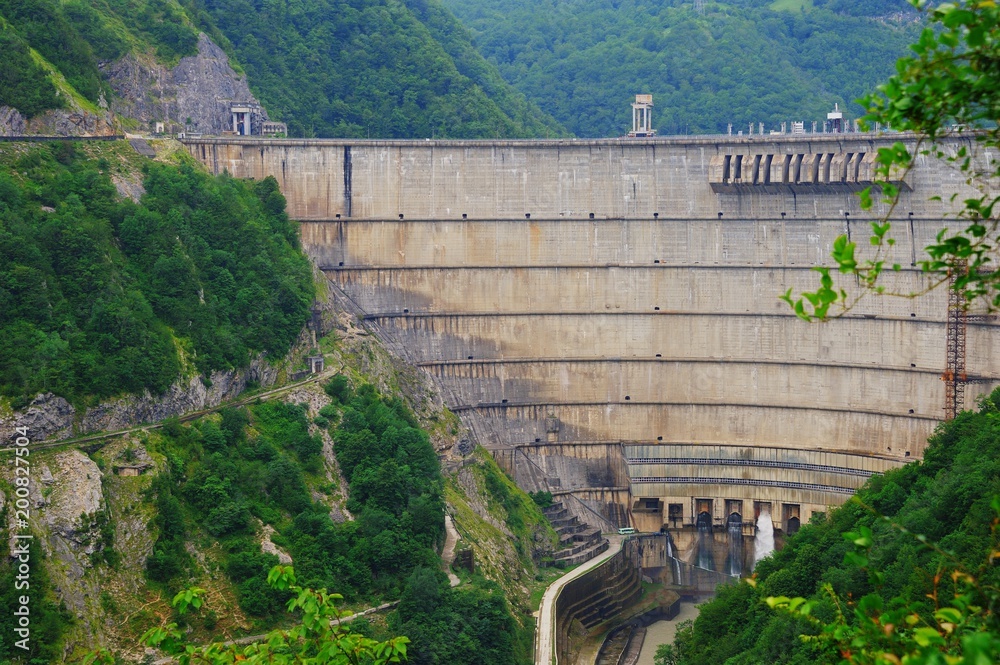 Enguri Dam on Inguri river, Georgia. One of highest arched concrete dams in the world. Enguri Dam on Inguri river, Georgia. One of highest arched concrete dams in the world.