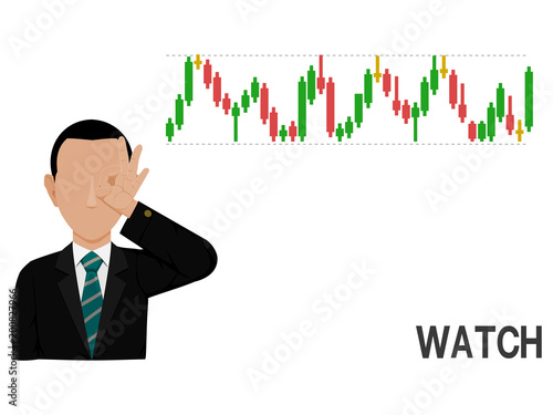 An Investor is watching stock chart.   © heavypong