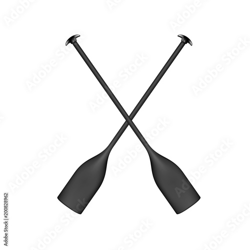 Two crossed paddles in black design 