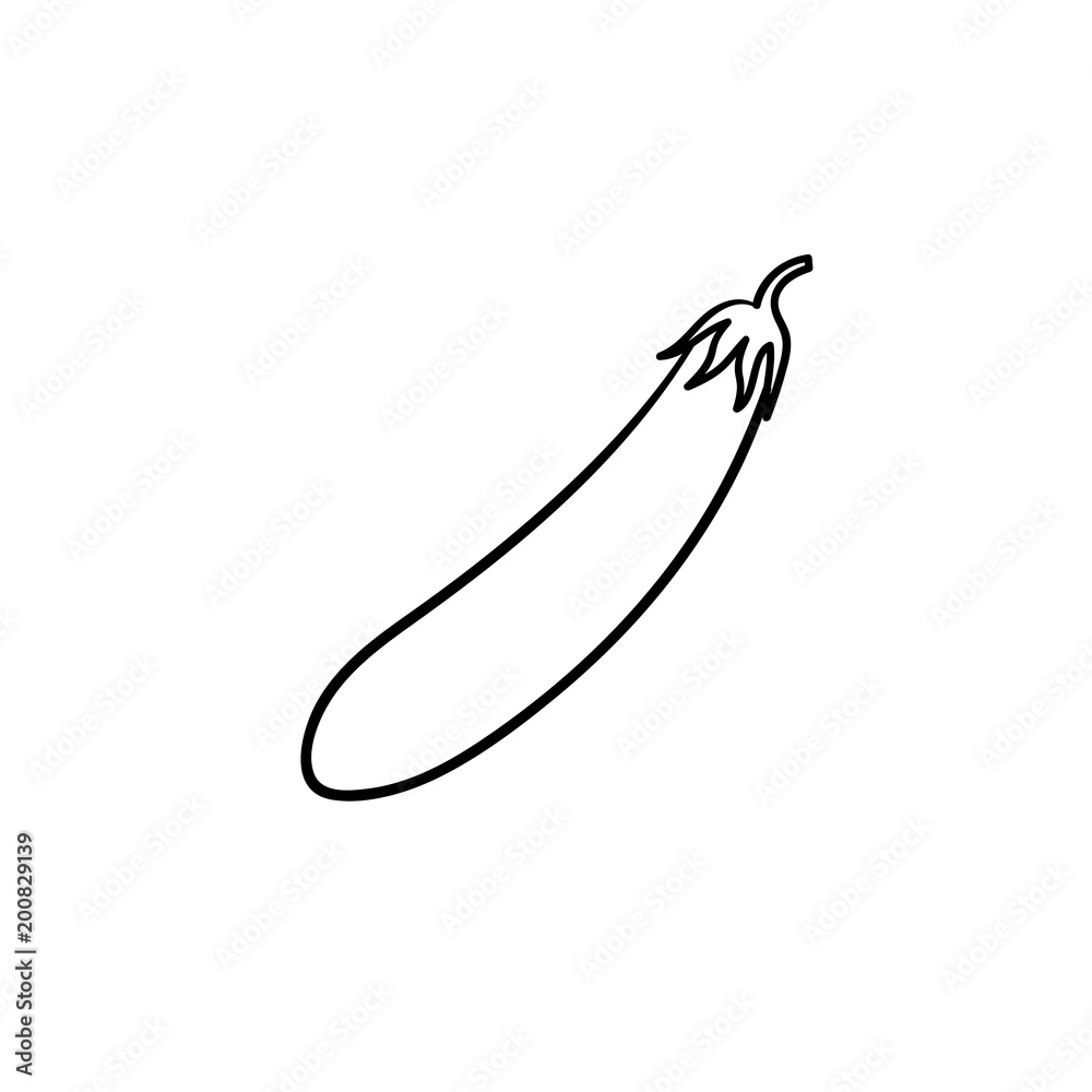 Eggplant hand drawn outline doodle icon. Vector sketch illustration of healthy vegetable - eggplant for print, web, mobile and infographics isolated on white background.