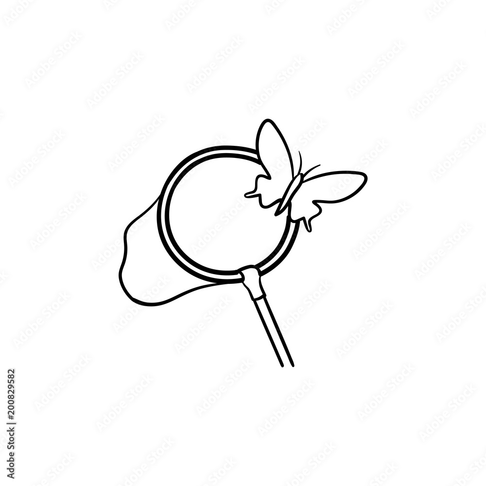 Butterfly catcher icon on white background simple Vector Image