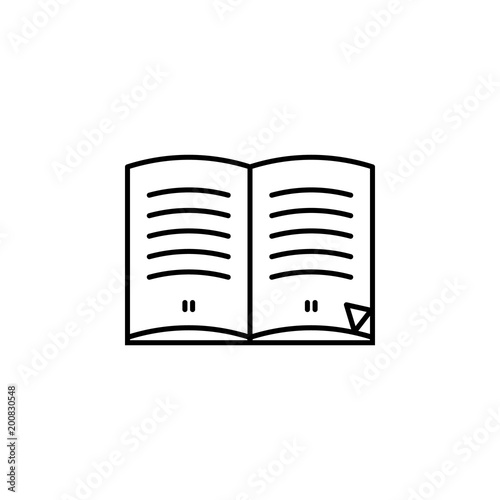 books with pages icon. Element of knowledge for mobile concept and web apps. Thin line  icon for website design and development; app development. Premium icon