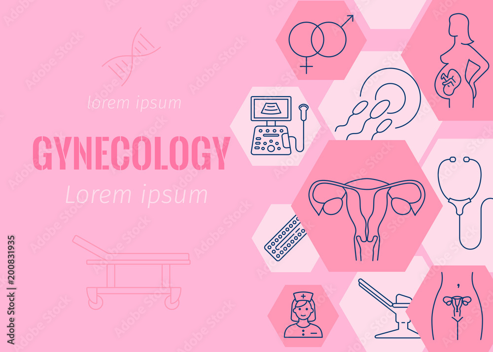 Gynecology flat banner Gynecology flat banner