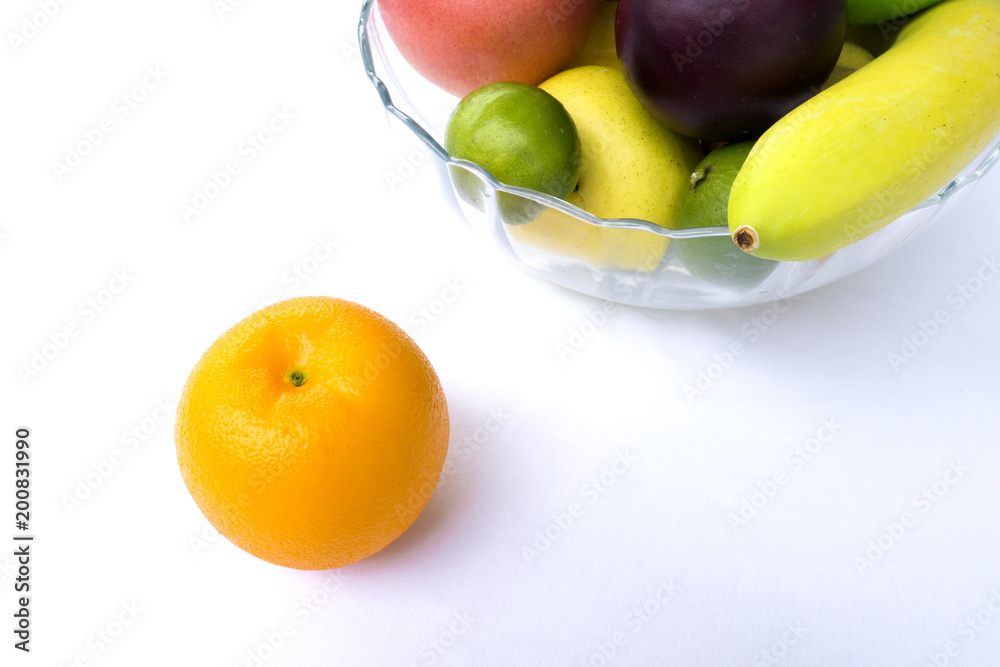Fresh fruits isolated on white background Fresh fruits isolated on white background