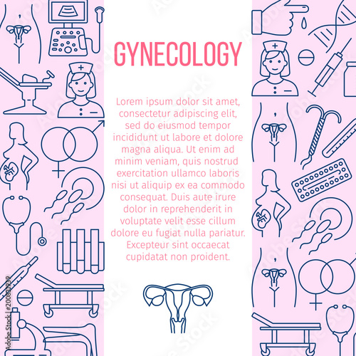 Gynecology flat poster